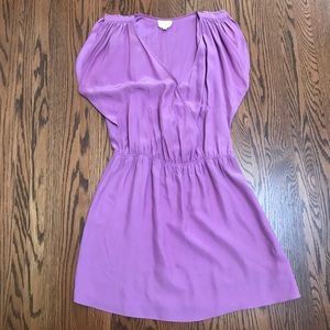 Parker silk dress peony wrap front elastic waistXS